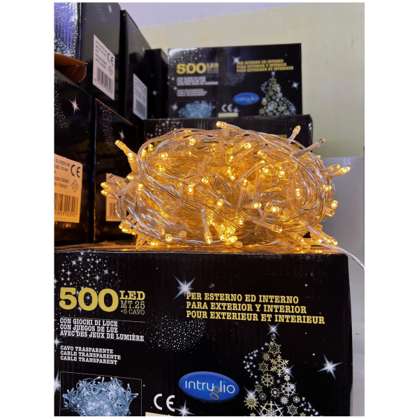 Luci led calde con cavo trasparente